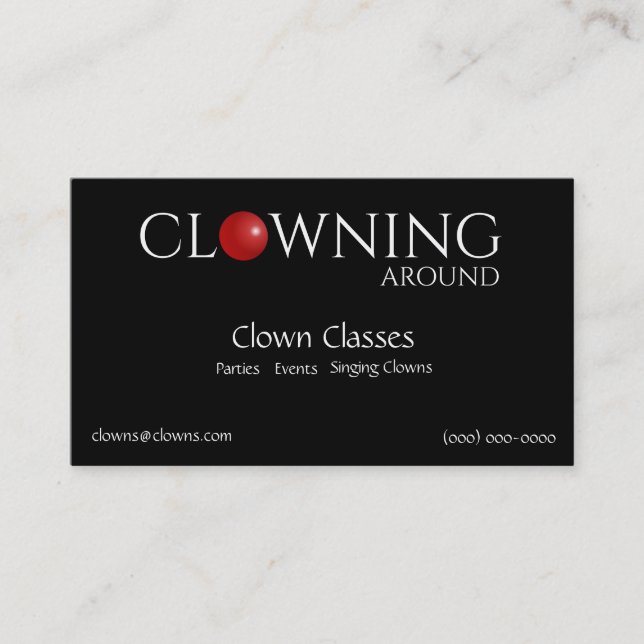 Red Nose Clown Logos Business Card (Front)