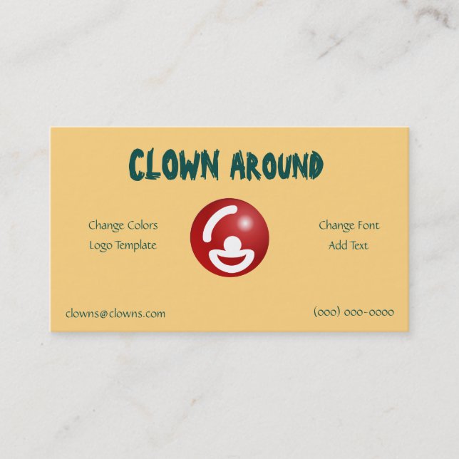 Red Nose Comedy Logos Template Business Card (Front)