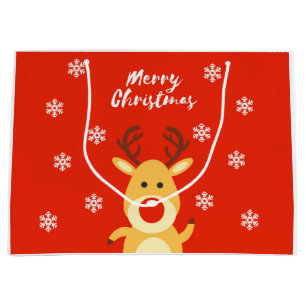 Red nose deerb large gift bag