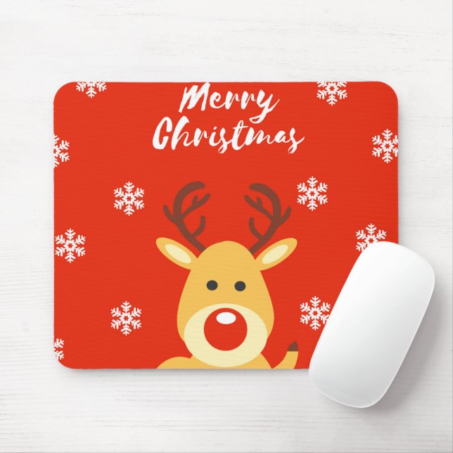 Red nose deerb mouse mat (With Mouse)