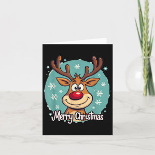 Red Nose Reindeer Funny Merry Christmas Men Women  Card
