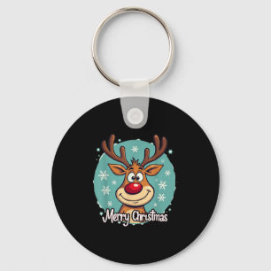 Red Nose Reindeer Funny Merry Christmas Men Women  Key Ring