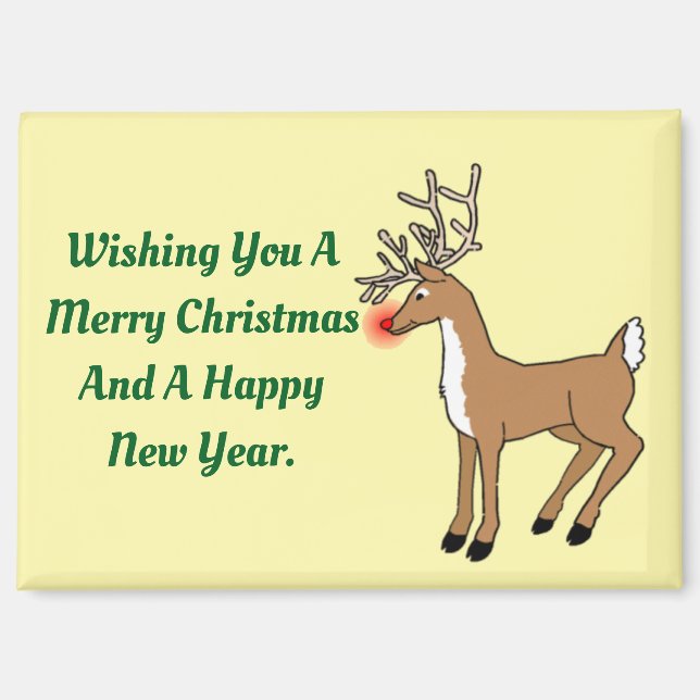 Red Nose Reindeer Magnet (Front)