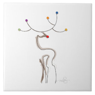 Red-Nosed Christmas Reindeer Tile