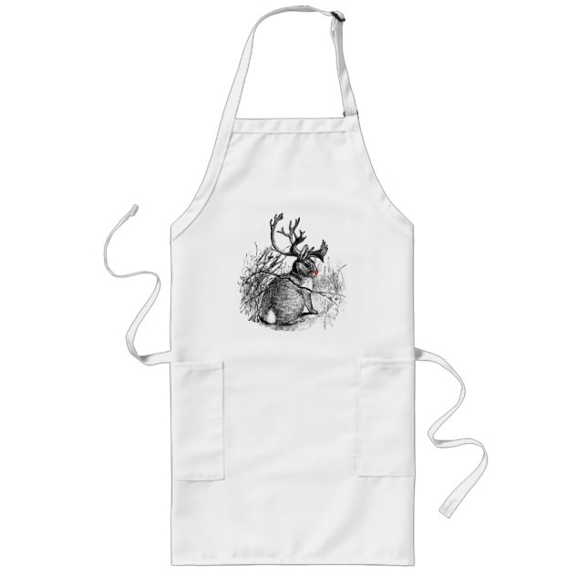 red nosed jackalope long apron (Front)