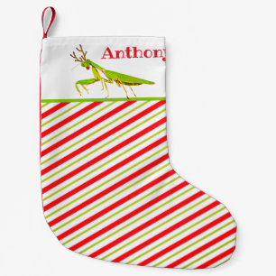 Red Nosed Praying Mantis Weird Custom Name Small Christmas Stocking