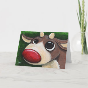 Red Nosed Reindeer - Christmas Card