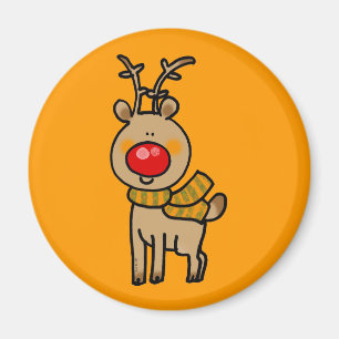 Red-nosed reindeer magnet