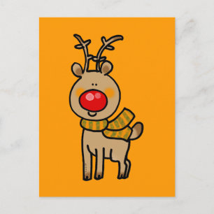 Red-nosed reindeer postcard