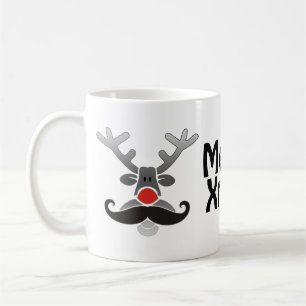 Red Nosed Rudolph with Moustache + your idea Coffee Mug