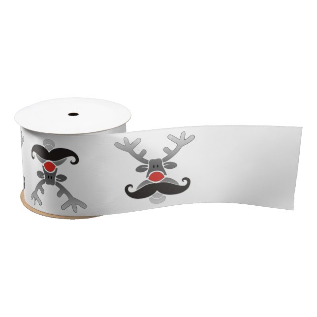 Red Nosed with Moustache + your idea Satin Ribbon (Spool)