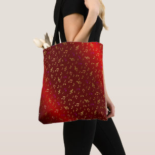 red,note, musical, melody, music, sound, sign, tote bag