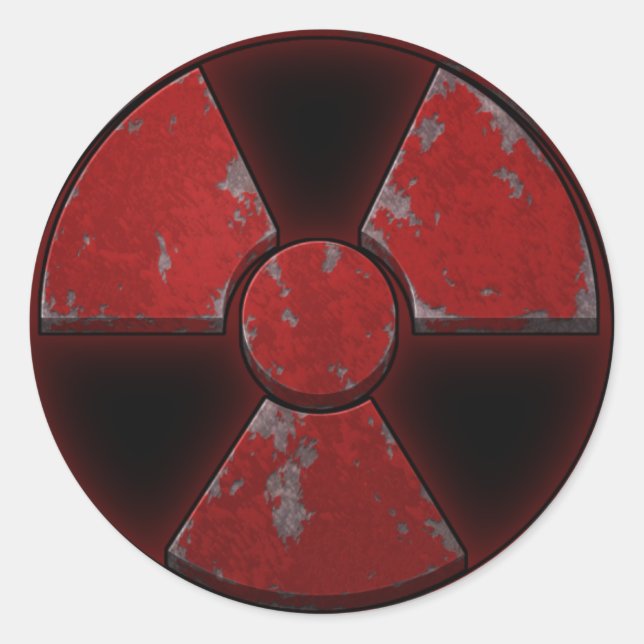 Red Nuke Classic Round Sticker (Front)
