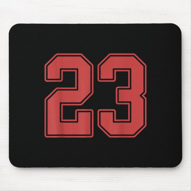 Red Number 23 Jersey Player Uniform #23  Mouse Mat (Front)