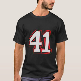 Red Number 41 Sports Player Jersey Fun Game Winner T-Shirt