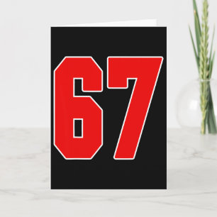 Red Number 67 Jersey Big #67 Uniform Favourite Pla Card