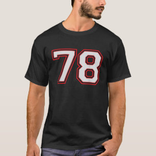 Red Number 78 Sports Player Jersey Fun Game Winner T-Shirt
