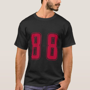 Red Number 88 Team Junior Sports Numbered Uniform T-Shirt