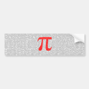 Red Number pi is a mathematical constant symbol Bumper Sticker