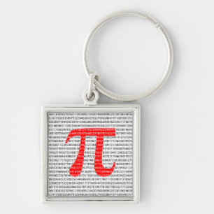 Red Number pi is a mathematical constant symbol Key Ring
