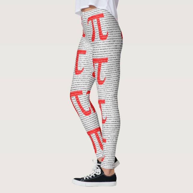 Red Number pi is a mathematical constant symbol Leggings (Left)