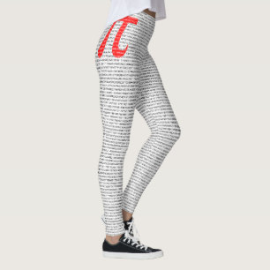 Red Number pi is a mathematical constant symbol Leggings