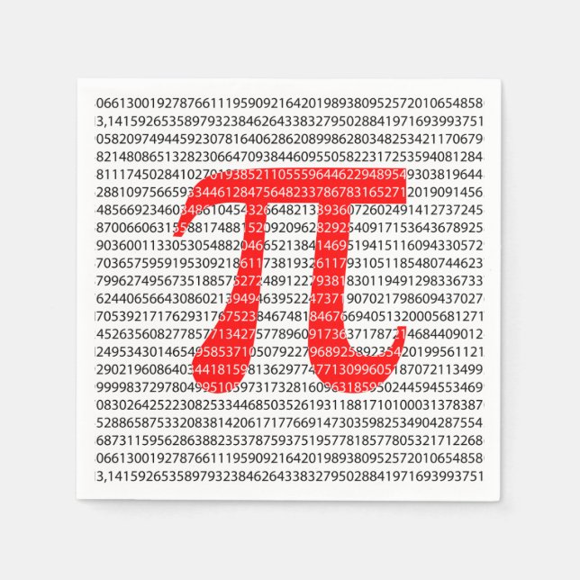 Red Number pi is a mathematical constant symbol Napkin (Front)