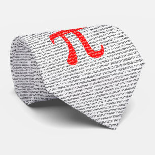 Red Number pi is a mathematical constant symbol Tie