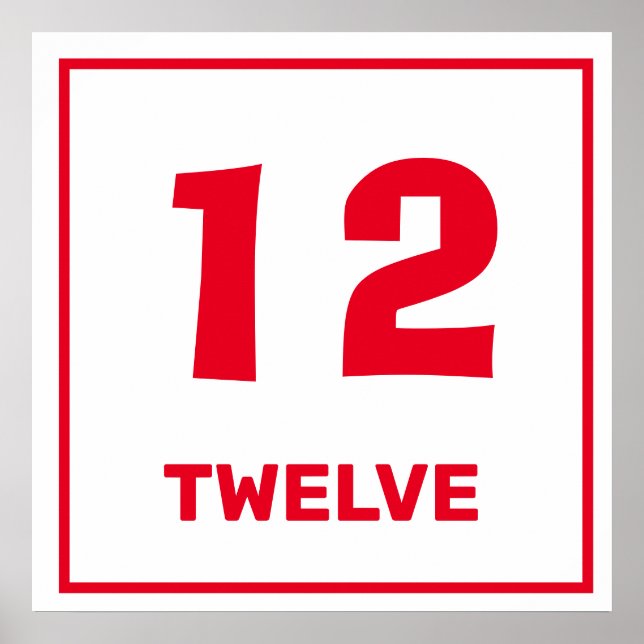 Red number twelve Poster (Front)