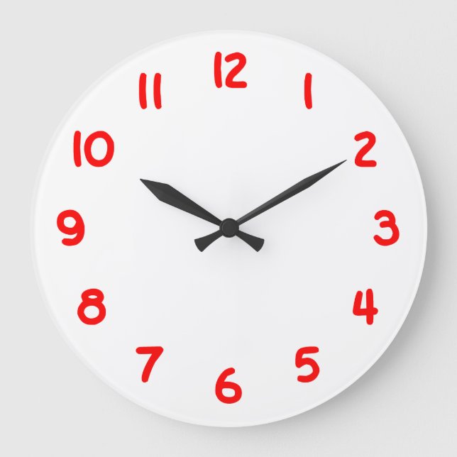 Red Numbers Large Clock (Front)