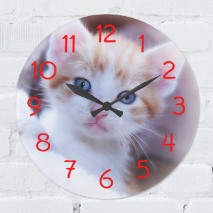 Red Numbers Wall Clock