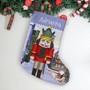 Red Nutcracker, Bavarian German Personalized Small Christmas Stocking