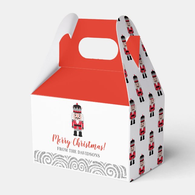 Red Nutcracker Christmas Holiday  Favour Box (Front Side)