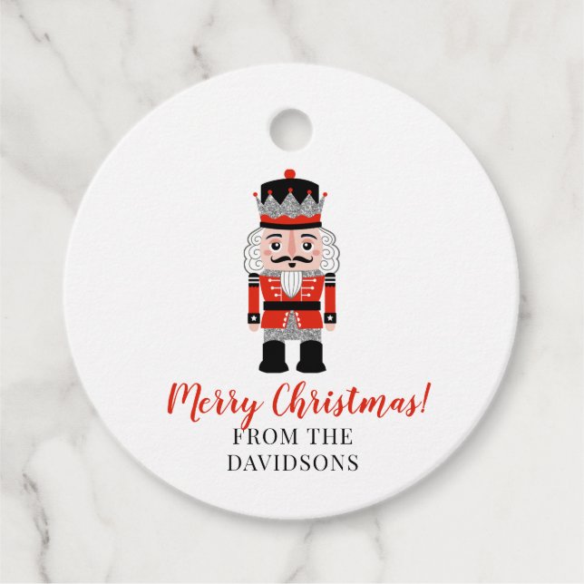 Red Nutcracker Christmas Holiday  Favour Tags (Front)