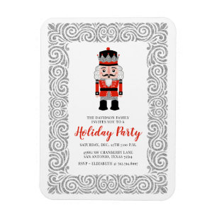 Red Nutcracker Christmas Holiday Party Invitation Magnet