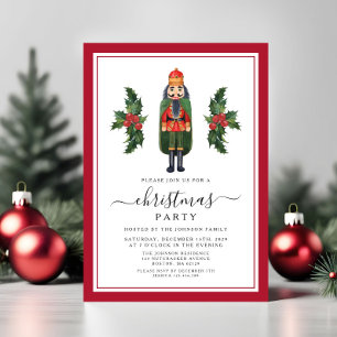 Red Nutcracker Christmas Party Invitation