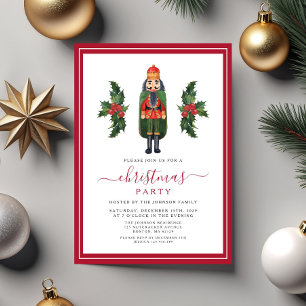 Red Nutcracker Christmas Party  Invitation