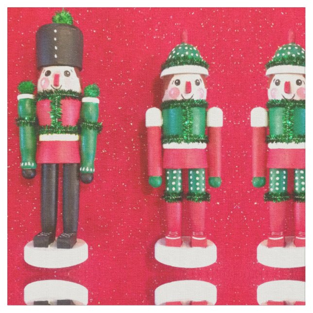 Red Nutcracker Friends fabric (Close Up)