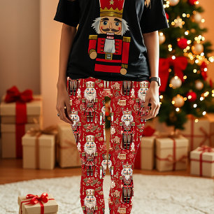 Red nutcrackers pattern Christmas Leggings