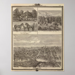 Red Oak farm & residence, Centre Tp Poster