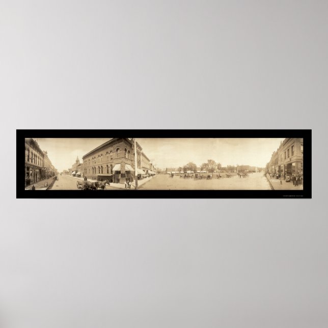 Red Oak IA Street Photo 1908 Poster (Front)