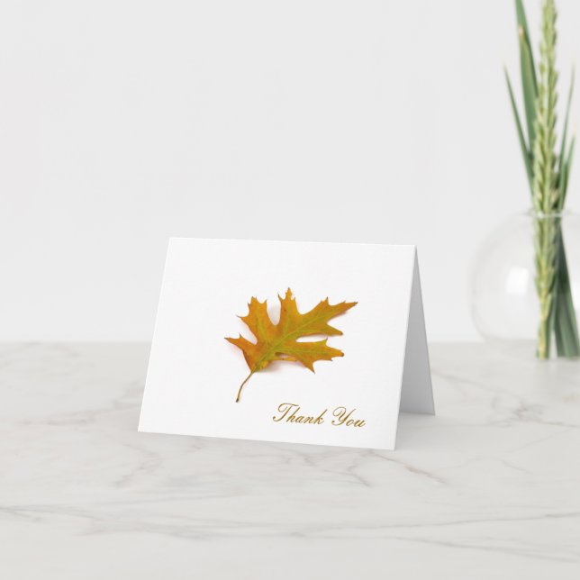 Red Oak Leaf by Petr Kratochvil, Thank You Note (Front)