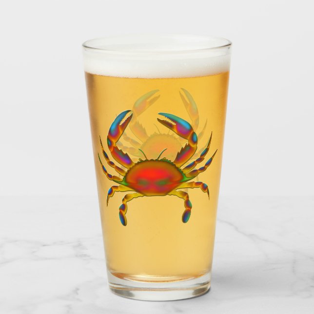 Red Ocean Crab Tumbler Glass (Front Filled)