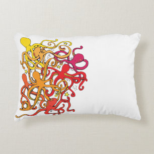 Red Octopi Decorative Cushion