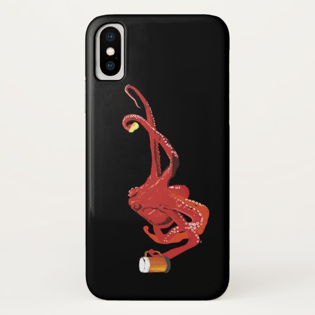 Red Octopus Beer Lover Case-Mate iPhone Case (Back)