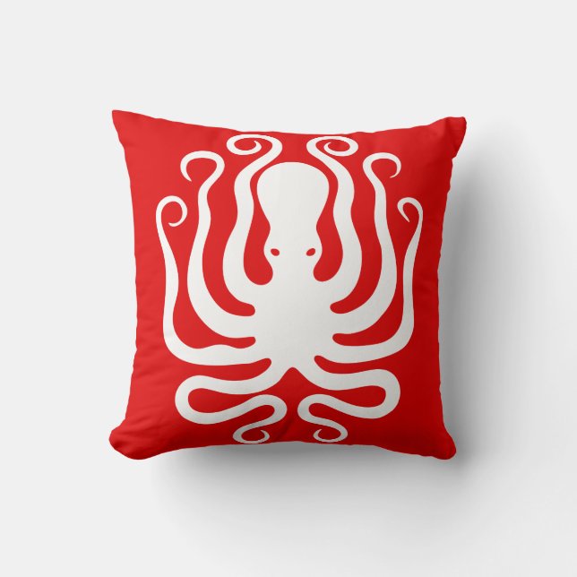 RED OCTOPUS PILLOW SERIES. OTHER COLORS AVAILABLE (Front)