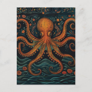 Red Octopus Postcard