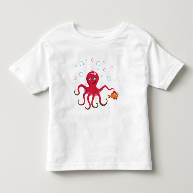 Red octopus toddler T-Shirt (Front)