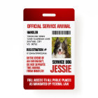 Red Official Service Animal Custom Photo ID