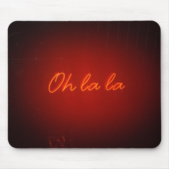 Red Oh La La Light Mouse Mat (Front)